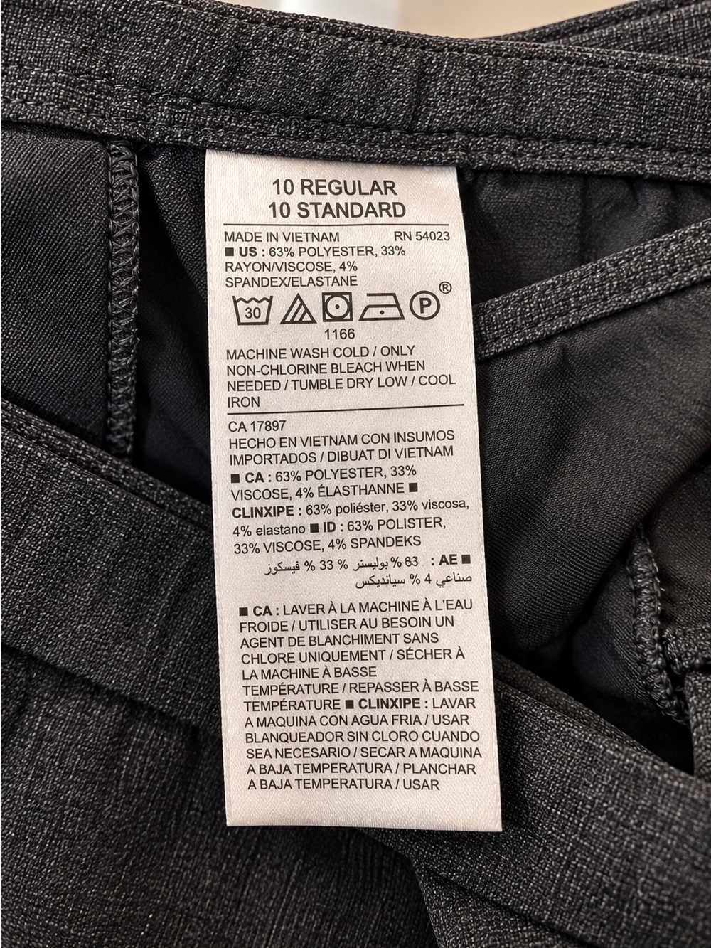 Old navy Women’s Classic Slim Dress Pants - Charcoal Gray - Picture 3 of 4